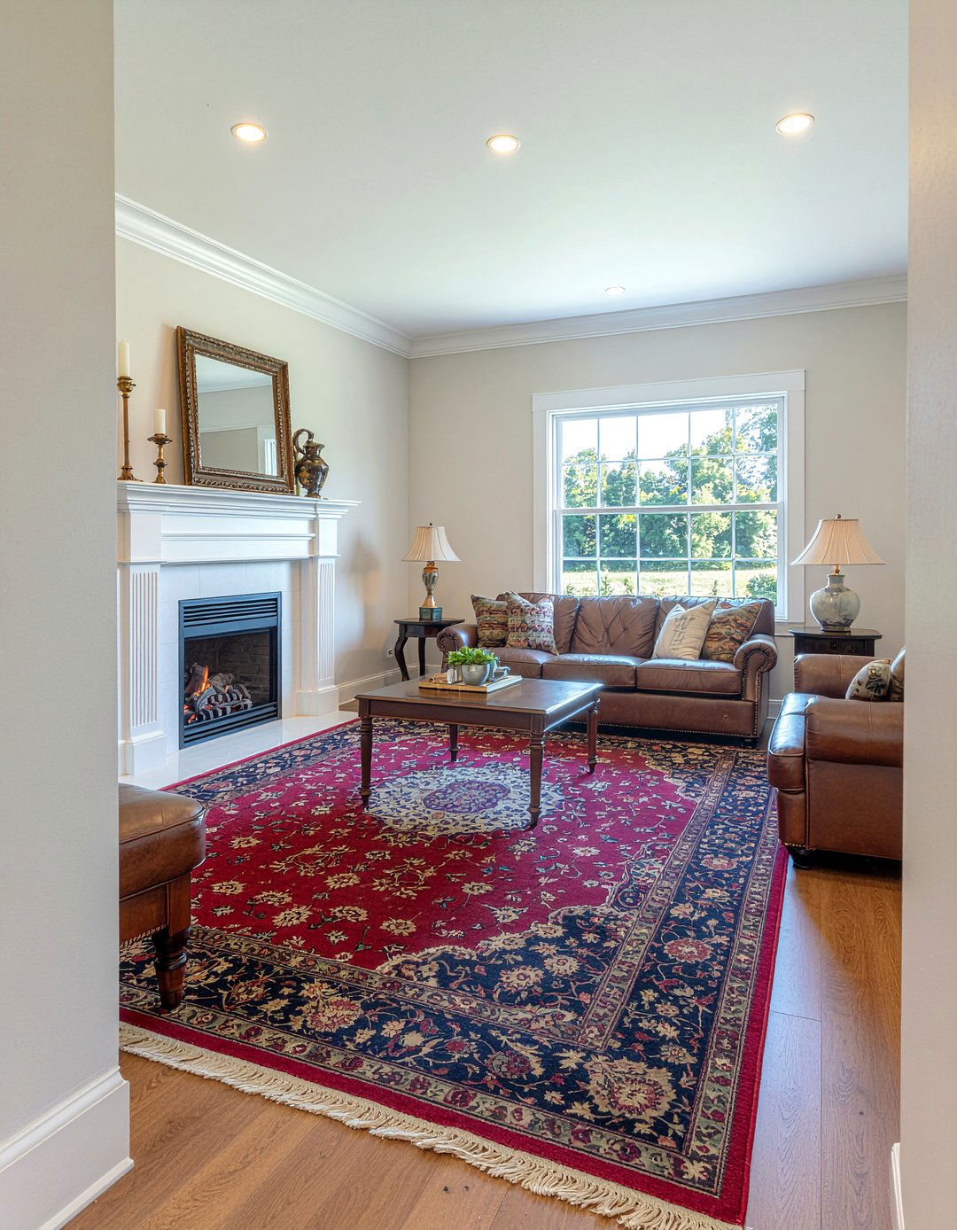 Antique rug living room - 30 cottage core living room ideas