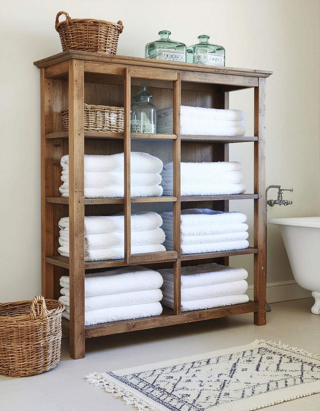 Antique storage cabinet - 30 French bathroom ideas