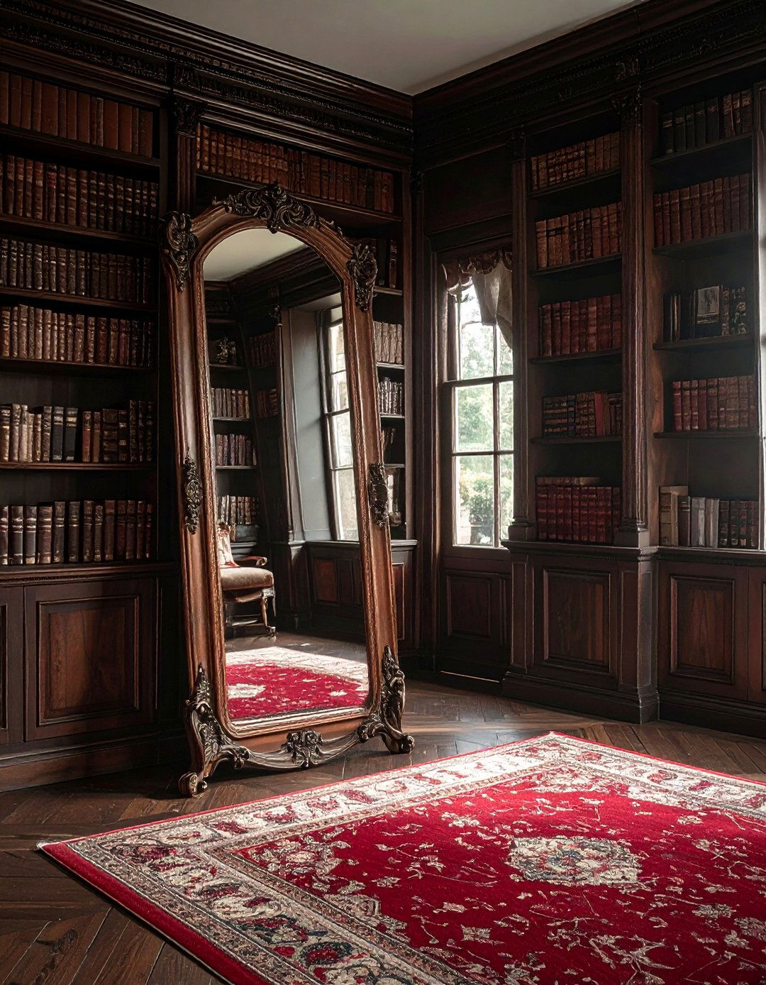 Antique style floor mirror - 30 leaning mirror ideas