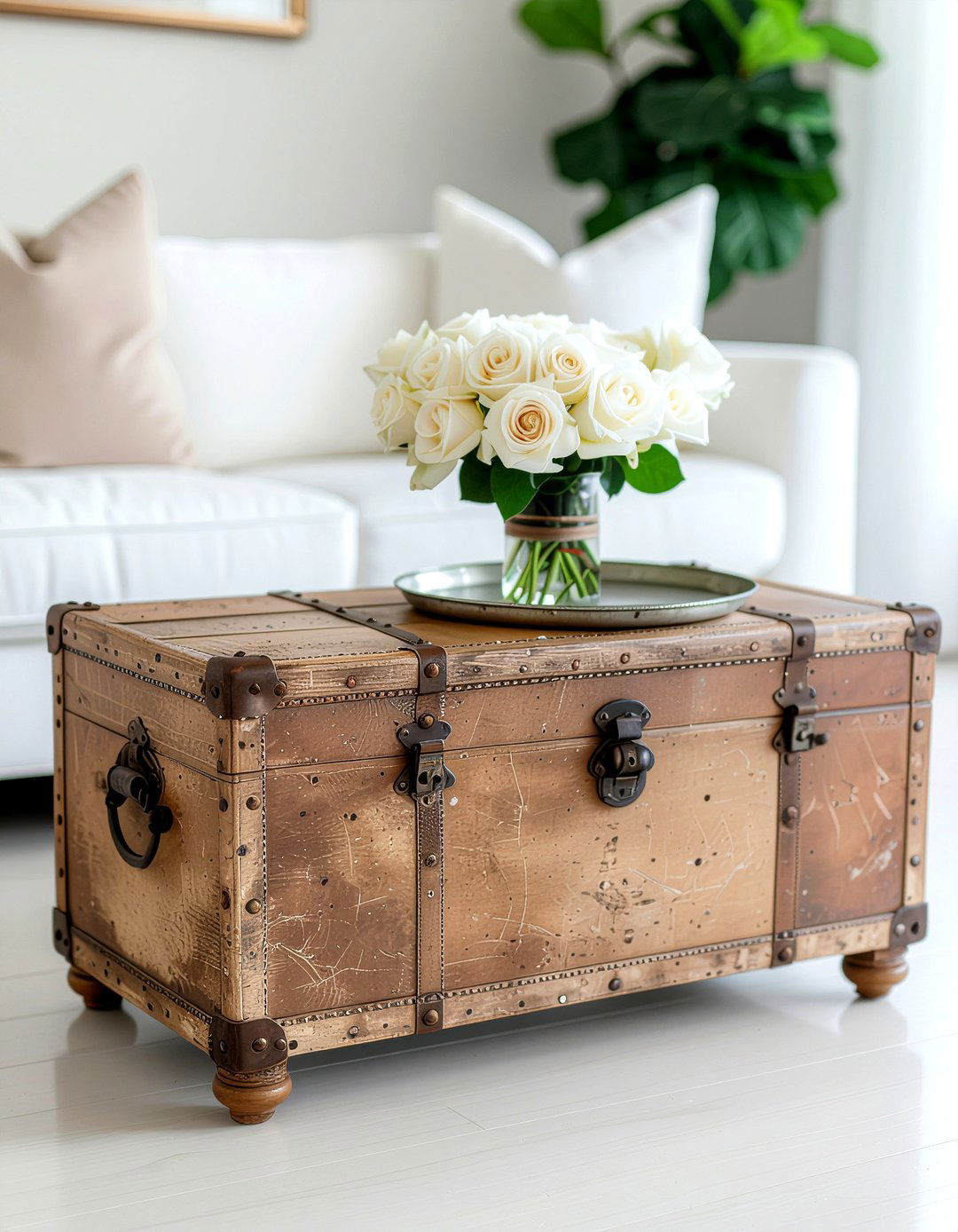 Antique trunk coffee table - 30 estate sale decor ideas