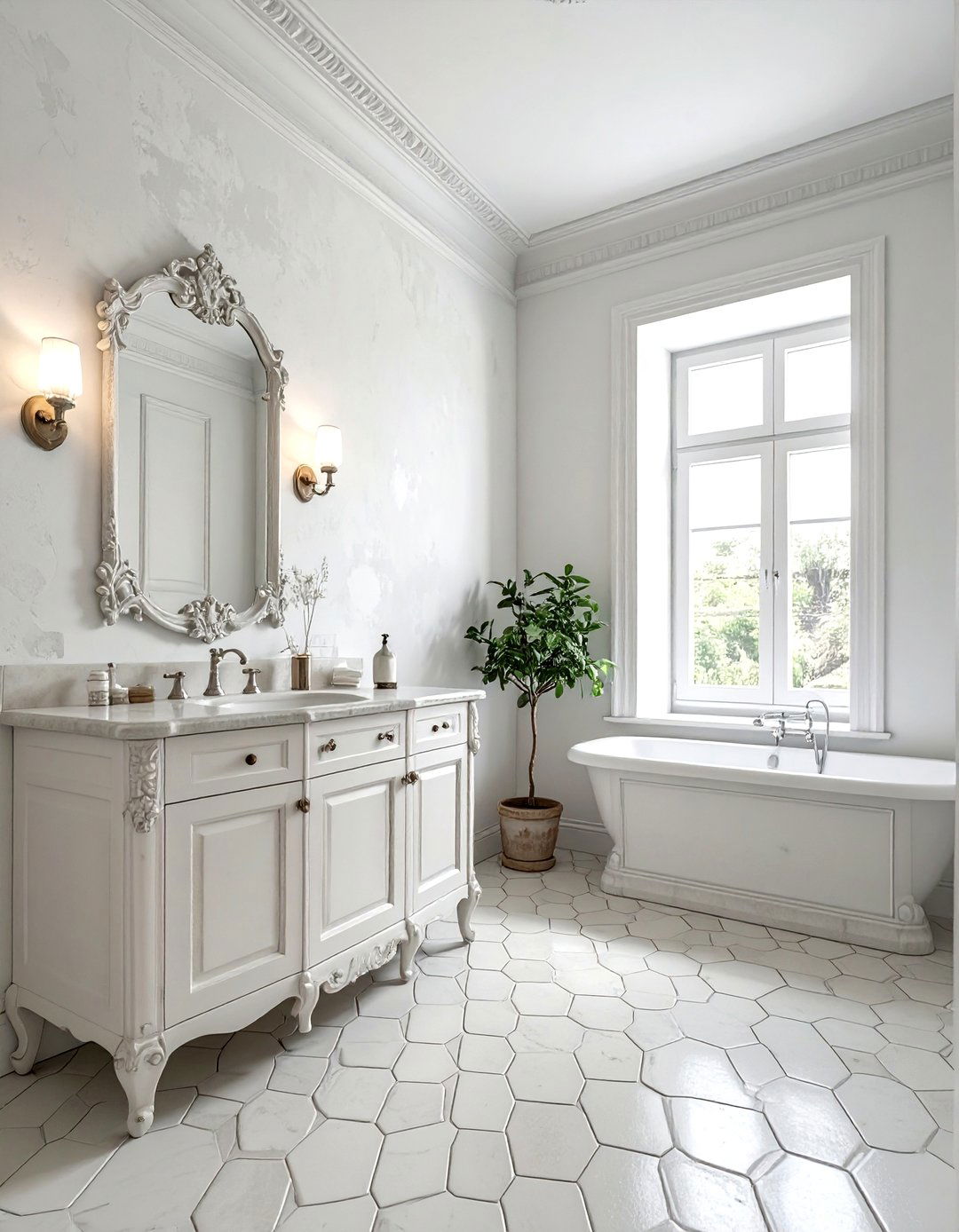 Antique white bathroom - 30 off-white bathroom ideas
