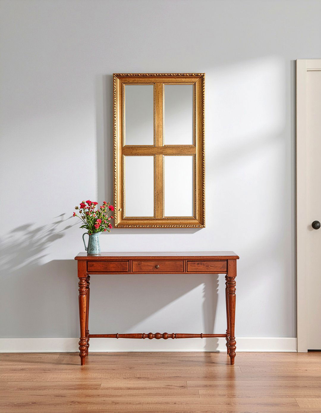 Antique window frame mirror - 30 living room salvaged furniture ideas