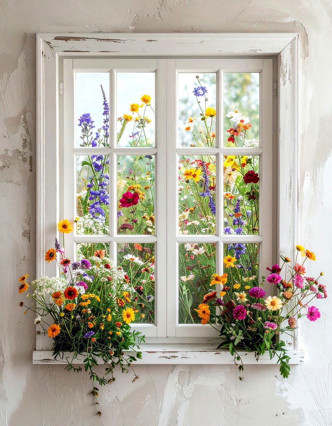 Antique window wall decor - 30 repurposed decor ideas