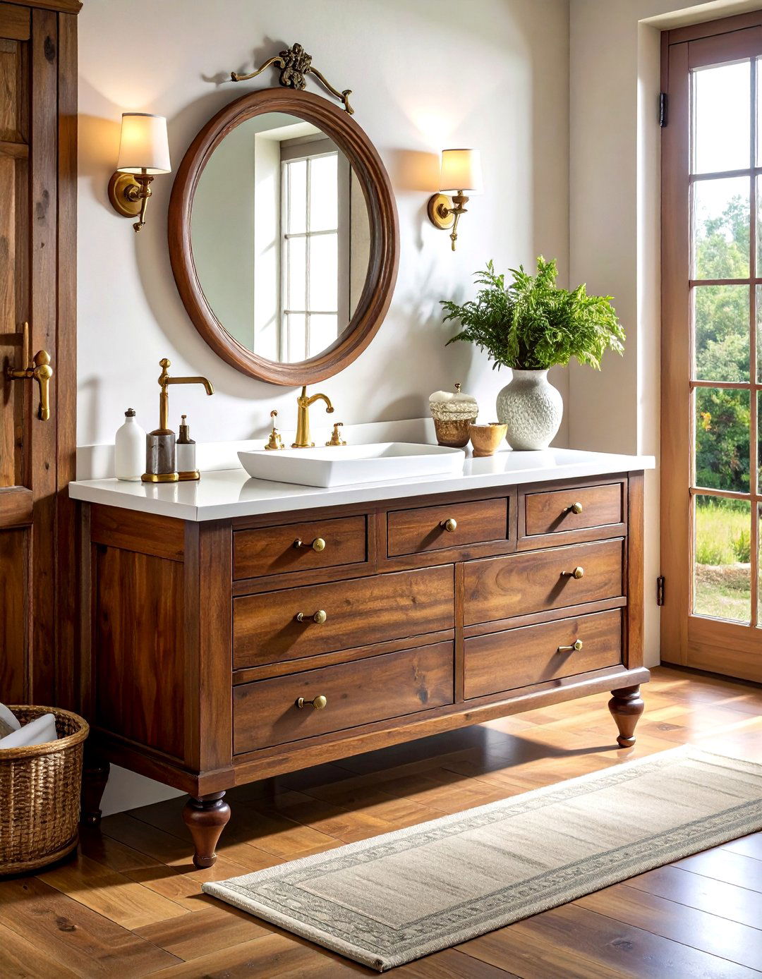 Antique wood vanity - 30 vintage bathroom ideas