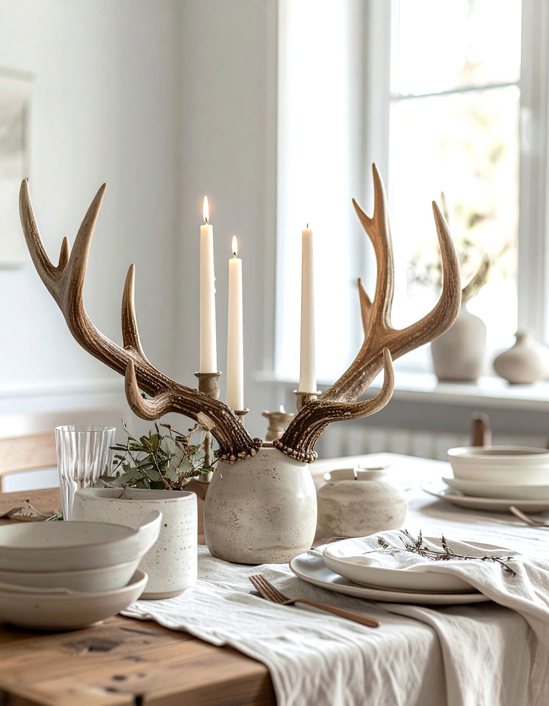 Antler Candle Holder - 30 antler decor ideas