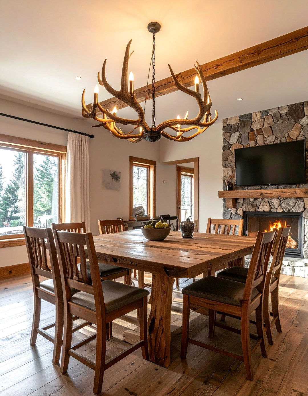 Antler Chandelier - 30 woodland decor ideas
