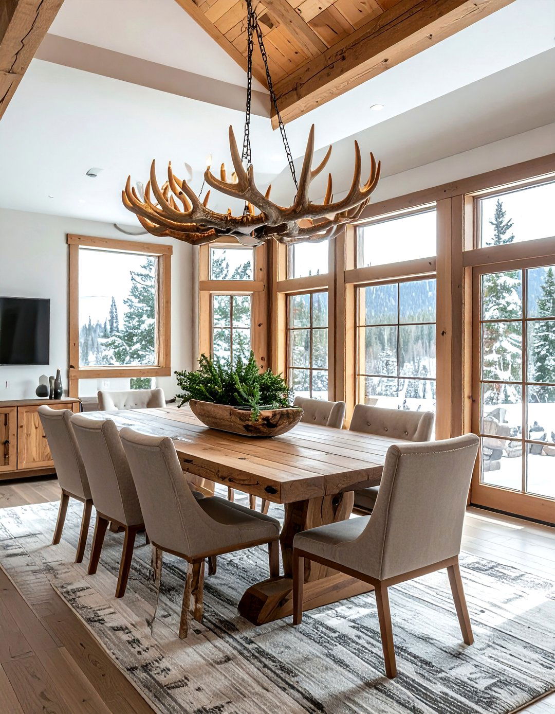 Antler Chandelier Dining Room - 30 Aspen dining room ideas