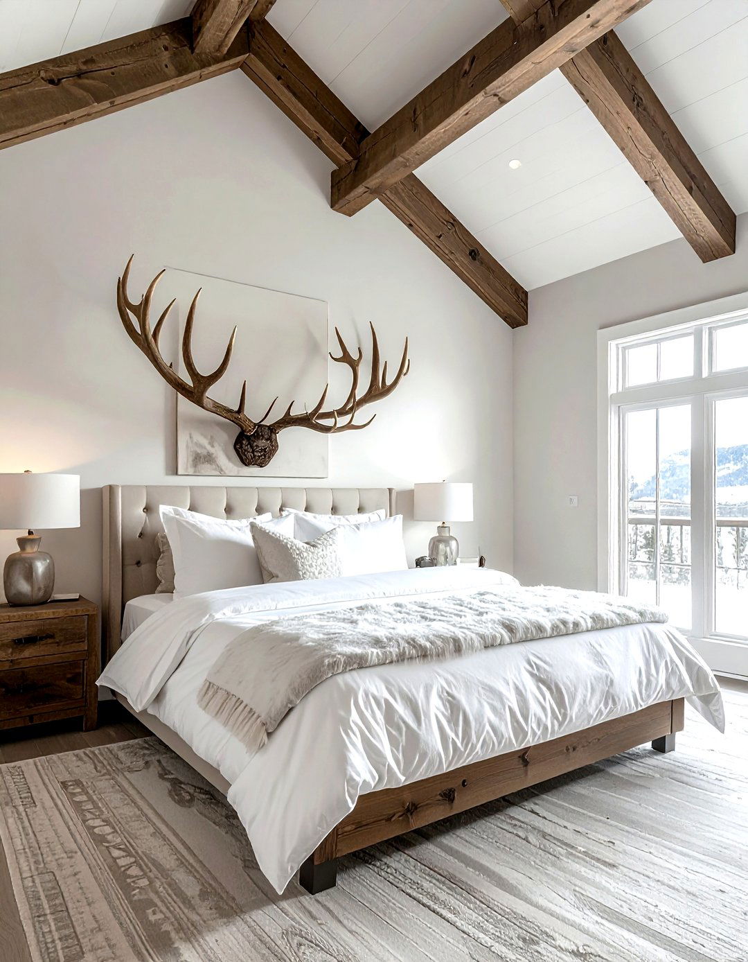 Antler Headboard - 30 antler decor ideas