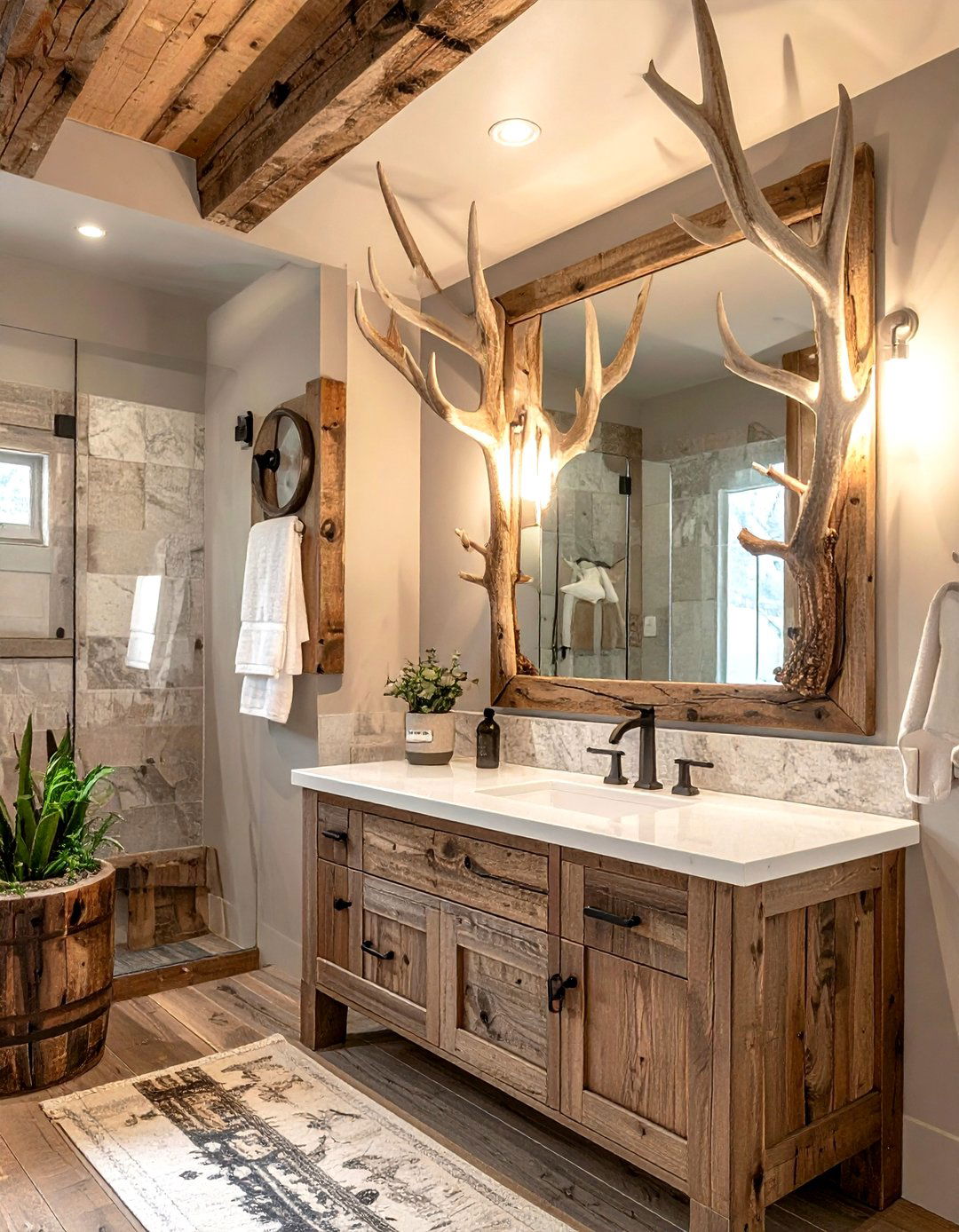 Antler Mirror - 30 antler decor ideas