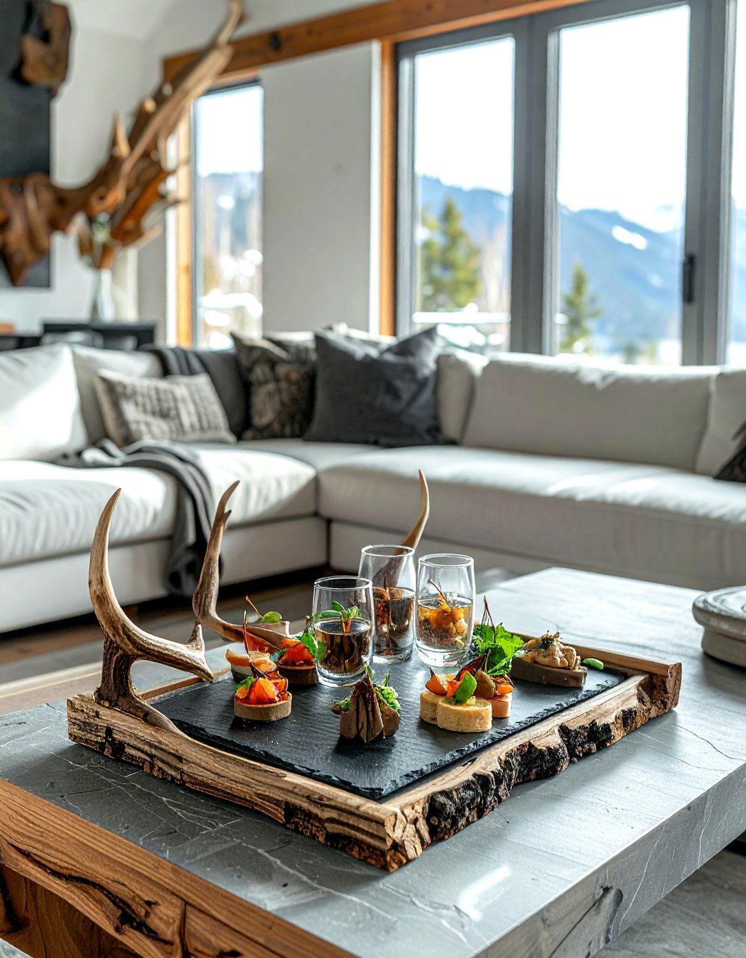 Antler Serving Tray - 30 antler decor ideas