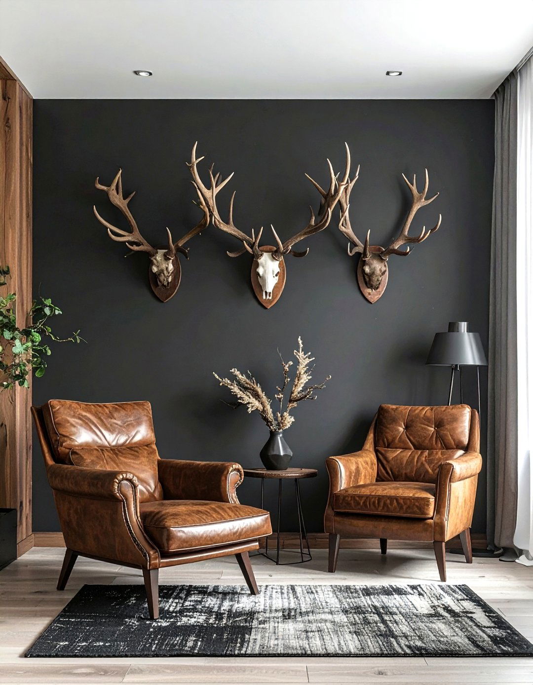Antler Trophy Wall Decor - 30 cabin decor ideas