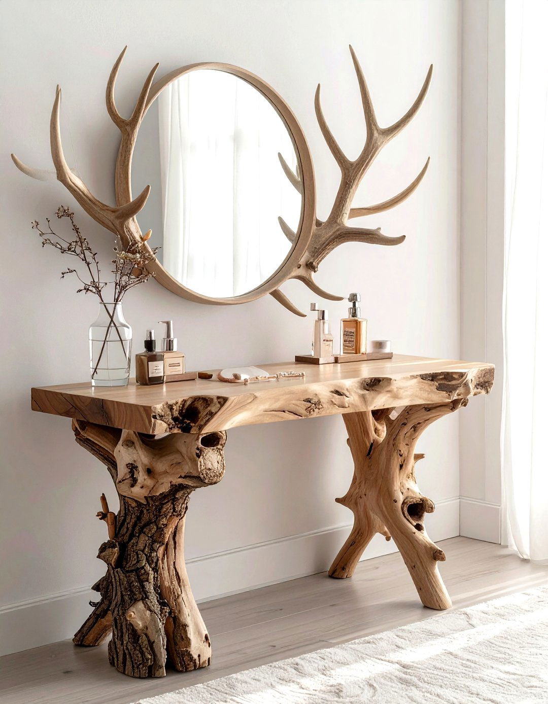 Antler Vanity Mirror - 30 antler decor ideas
