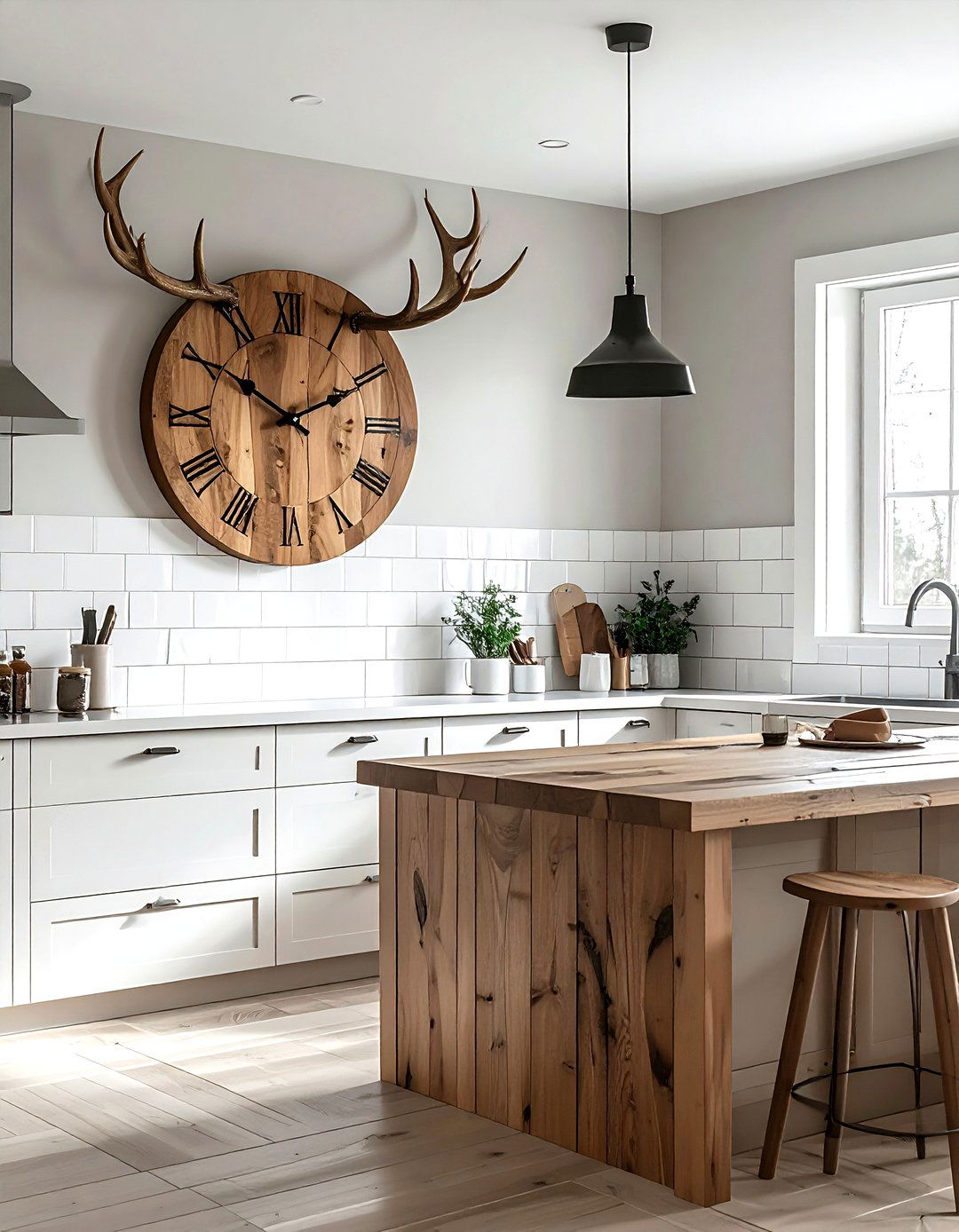 Antler Wall Clock - 30 antler decor ideas