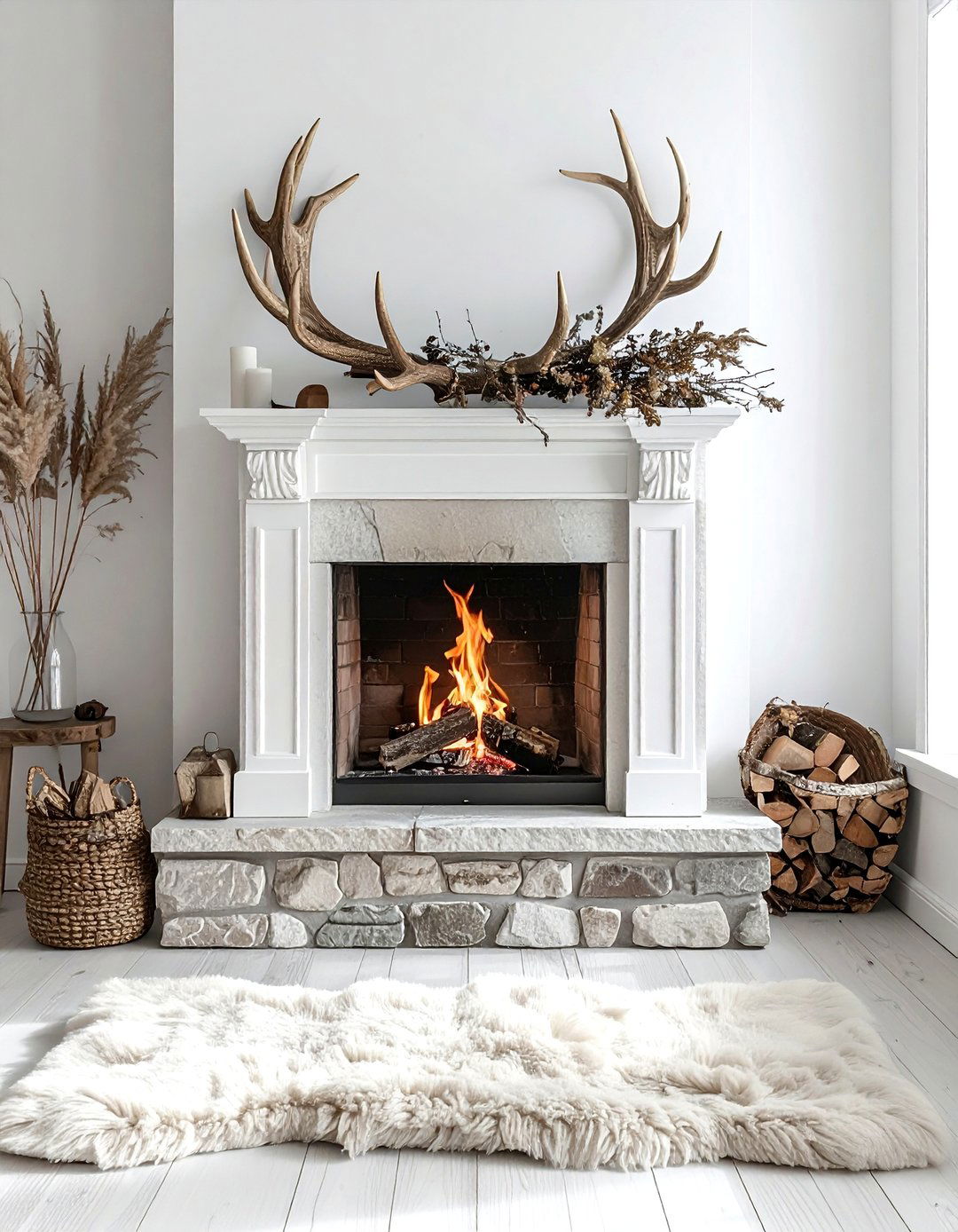 Antler fireplace decor - 30 horn decor ideas