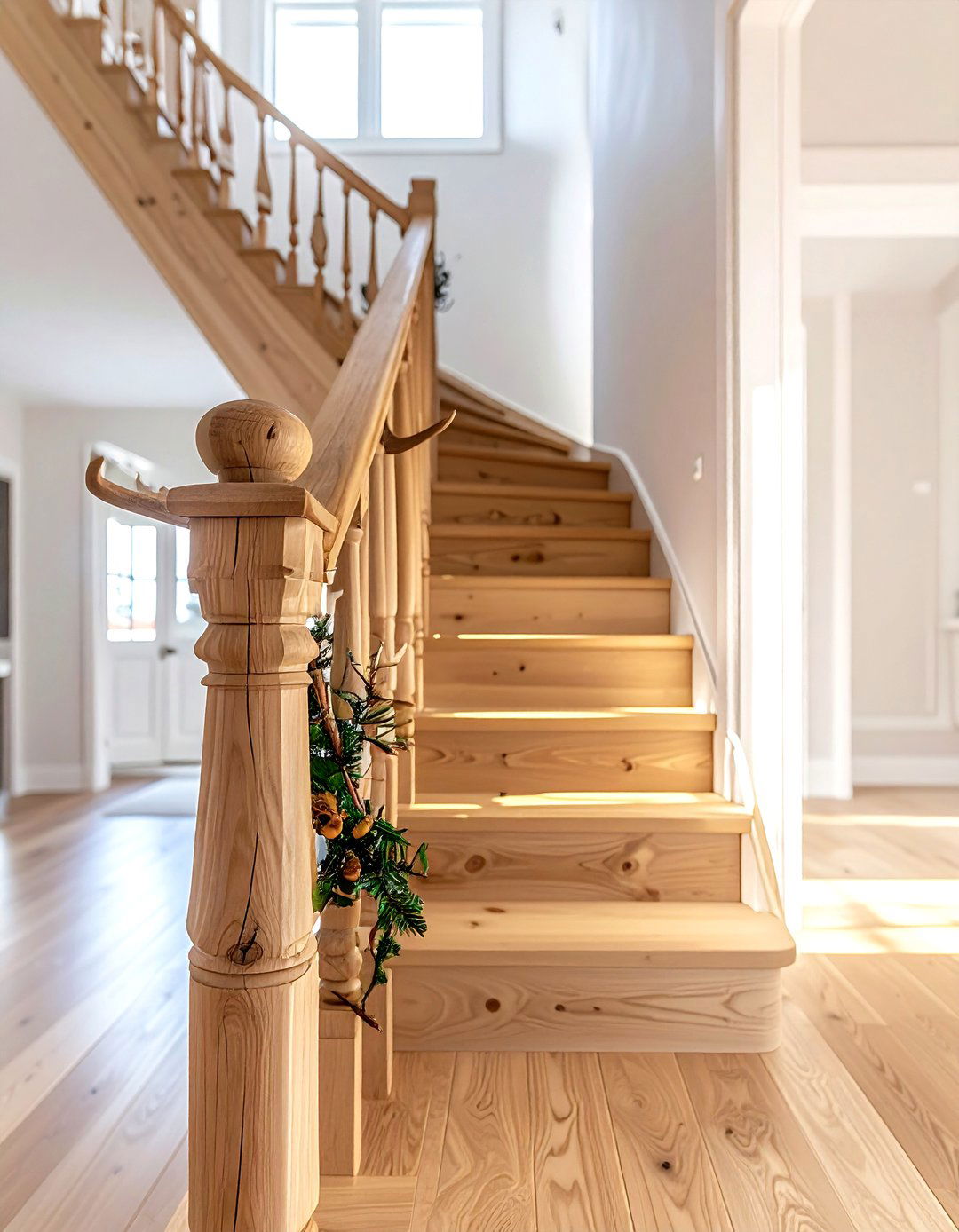 Antler staircase railing decor - 30 horn decor ideas