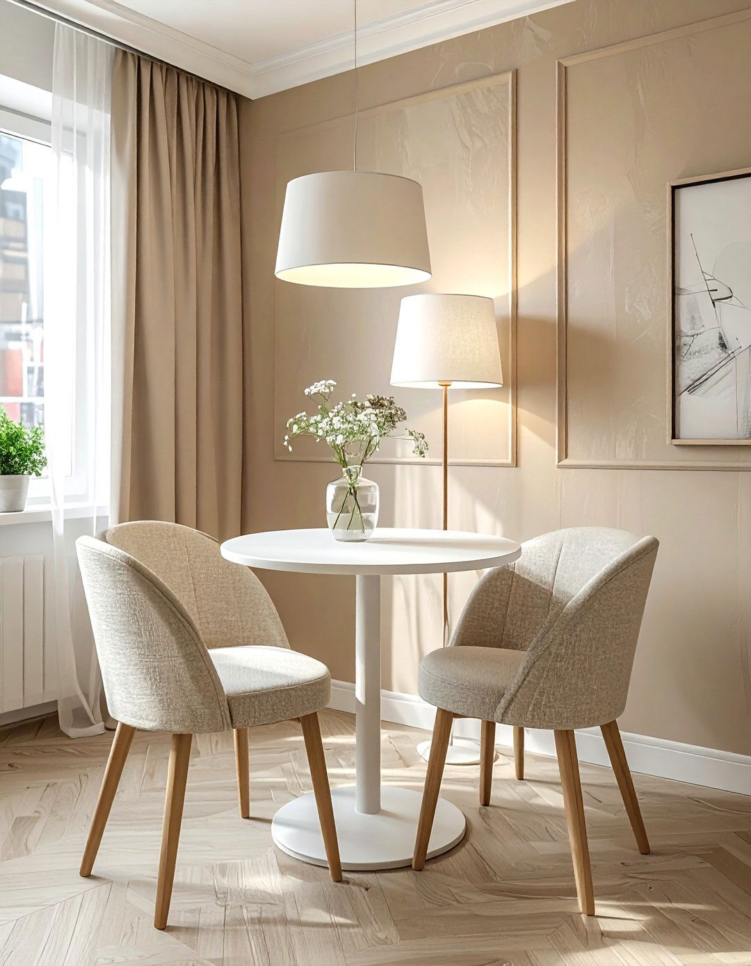 Apartment Beige White Dining Room - 30 beige and white dining room ideas