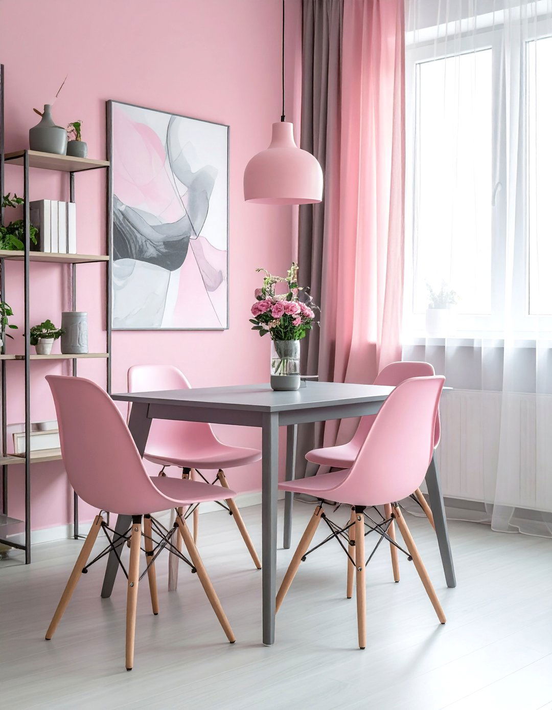 Apartment Pink And Gray Dining Room - 30 pink and gray dining room ideas