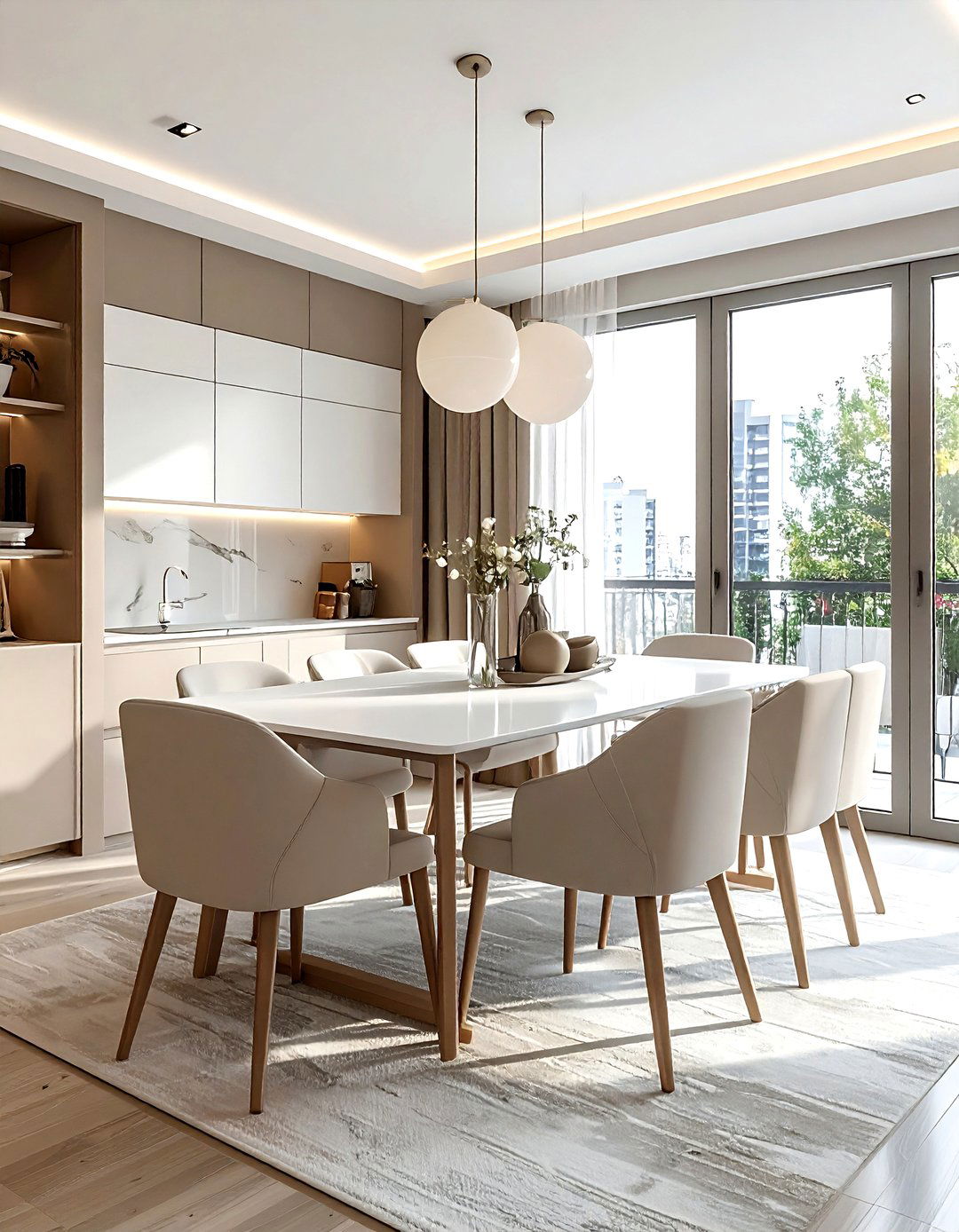 Apartment taupe dining room - 30 taupe and white dining room ideas