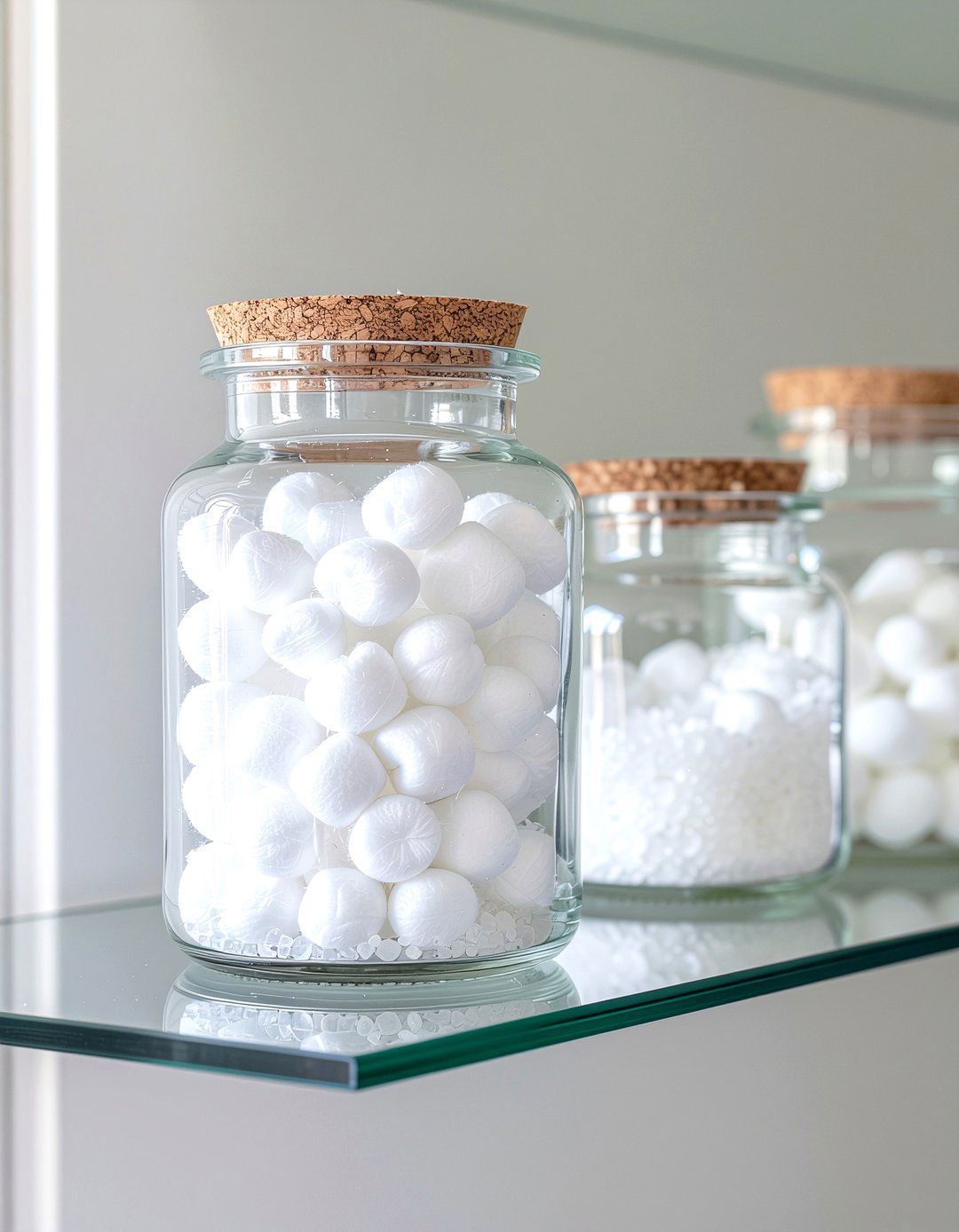 Apothecary Jar Storage - 30 bathroom final detail ideas