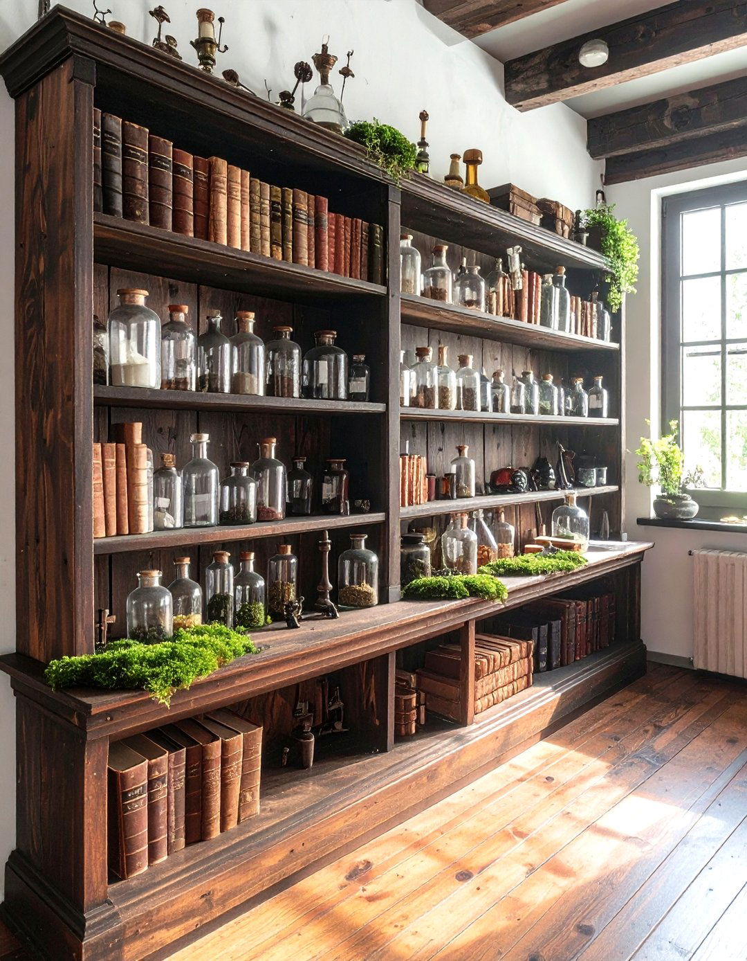 Apothecary Shelf Display - 30 spooky decor ideas