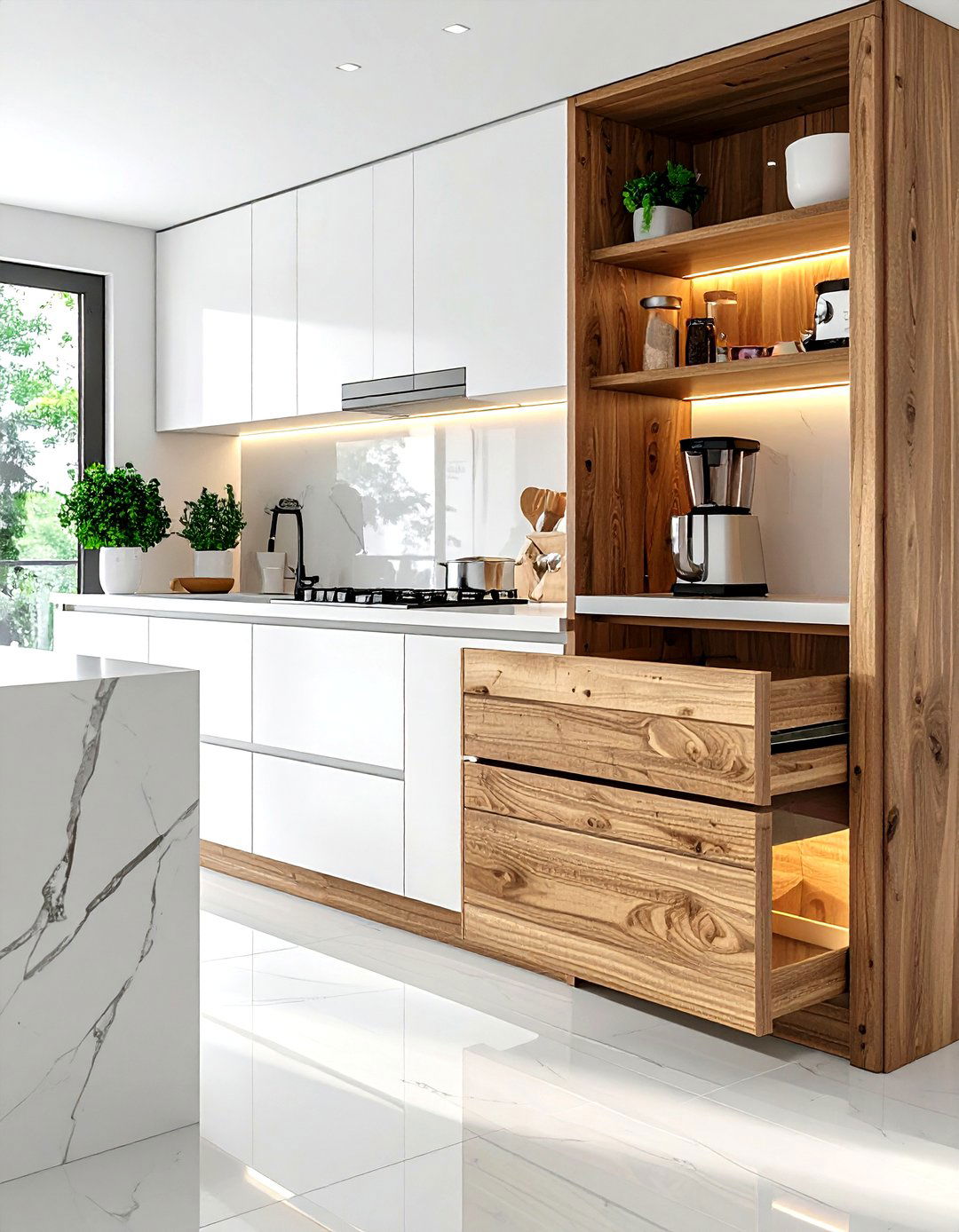 Appliance garage cabinet - 30 kitchen hidden storage ideas