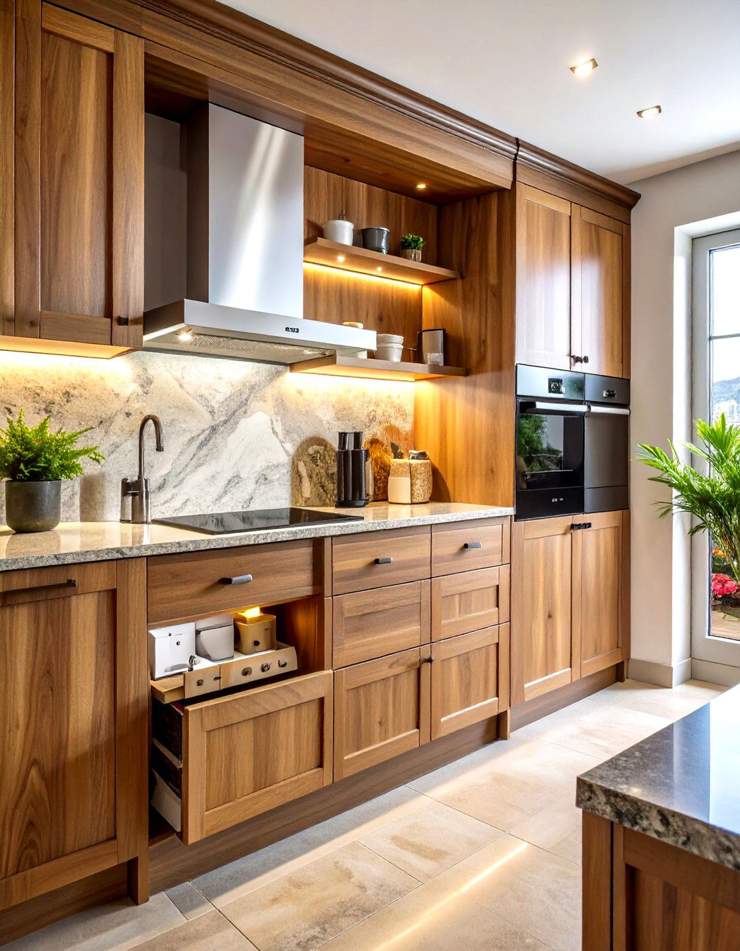 Appliance garage charging zone - 30 kitchen charging station ideas