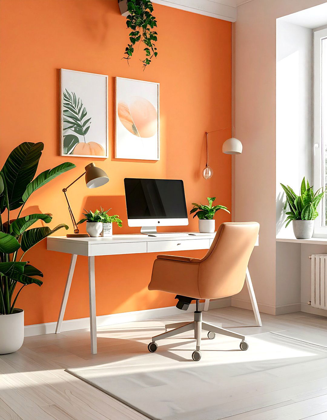 Apricot Home Office - 30 orange decor ideas