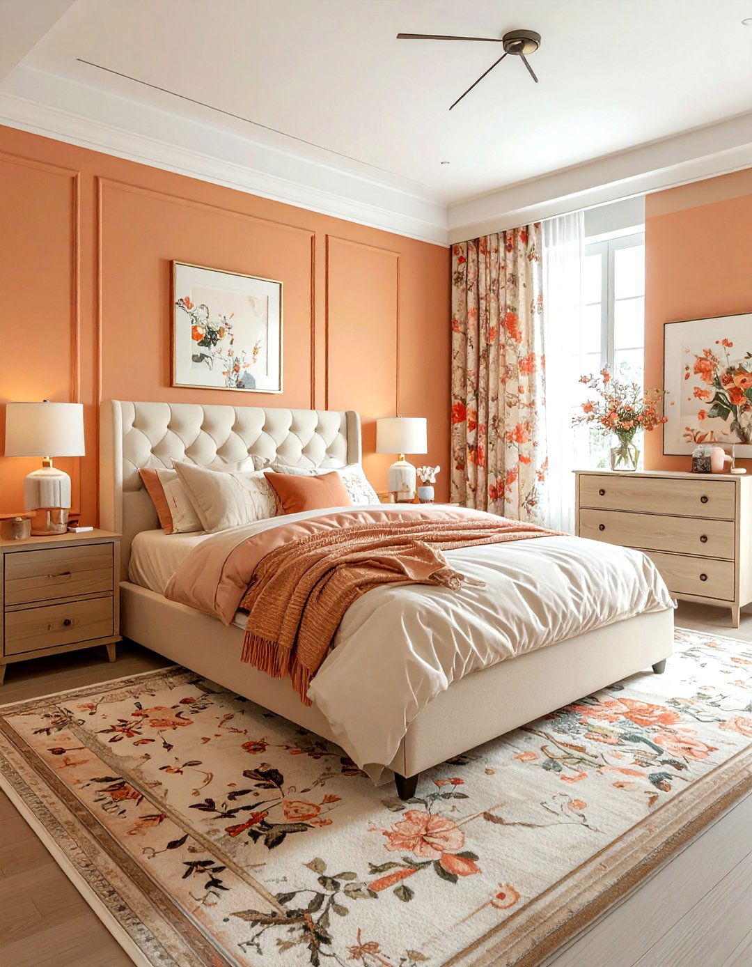 Apricot bedroom paint - 30 orange bedroom decor ideas