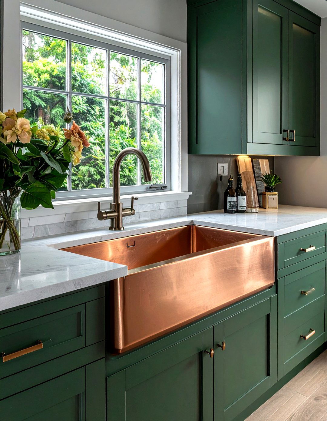 Apron front copper sink - 30 copper sink kitchen ideas