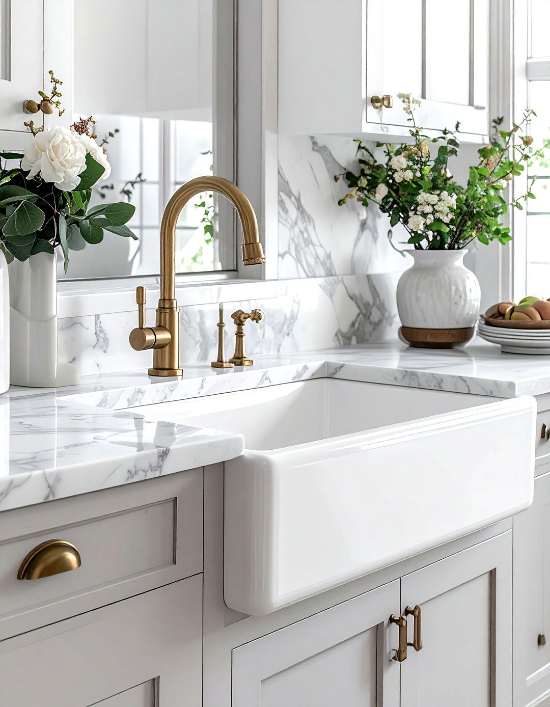 Apron front sink - 30 rustic farmhouse kitchen ideas