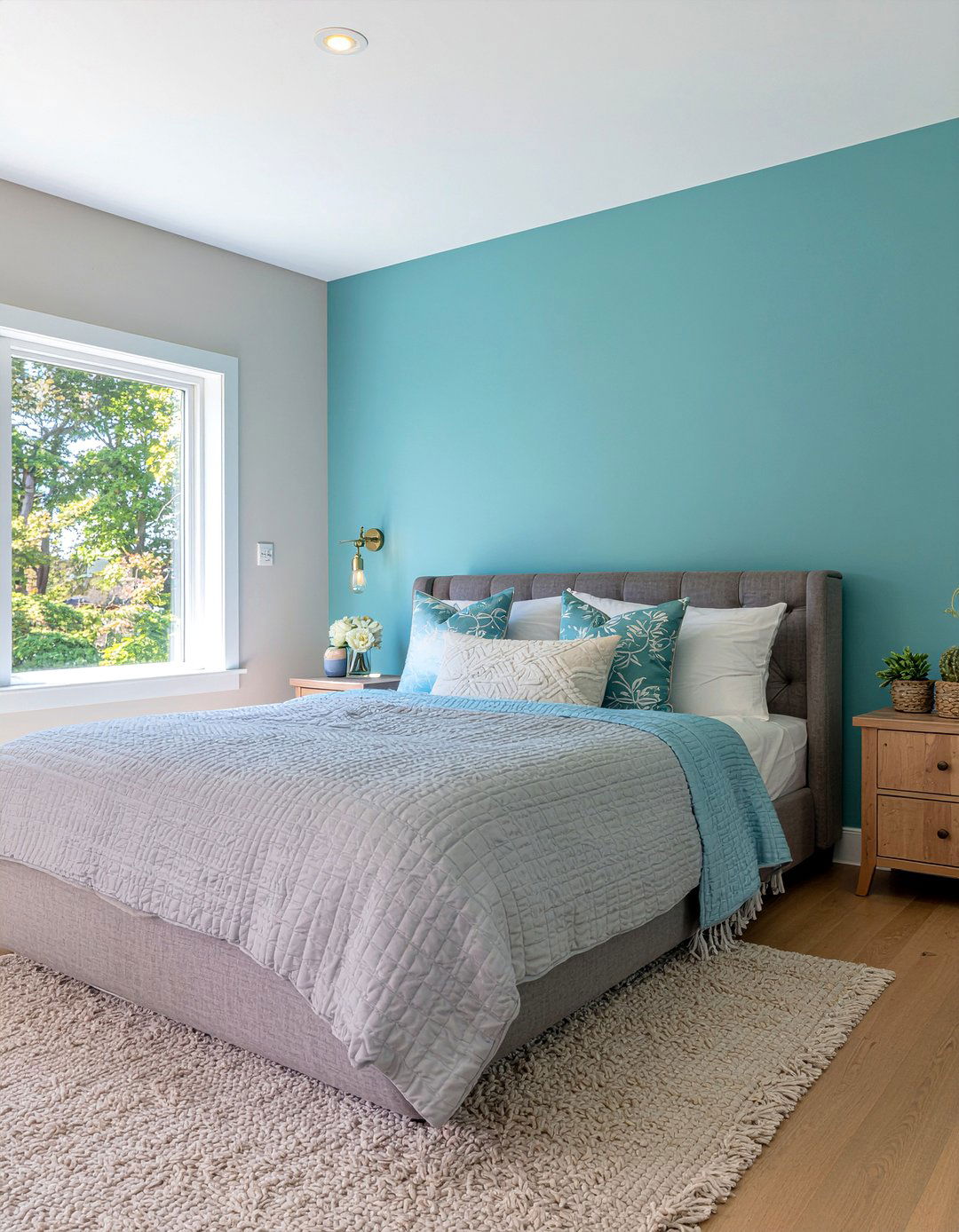 Aqua Accent Wall Bedroom - 30 aqua bedroom ideas