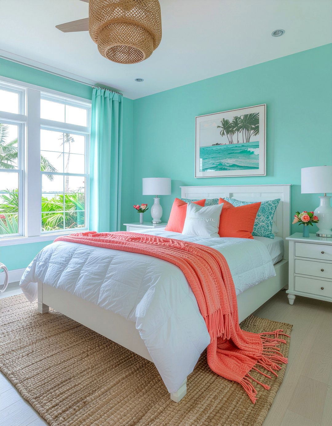 Aqua And Coral Bedroom - 30 aqua bedroom ideas