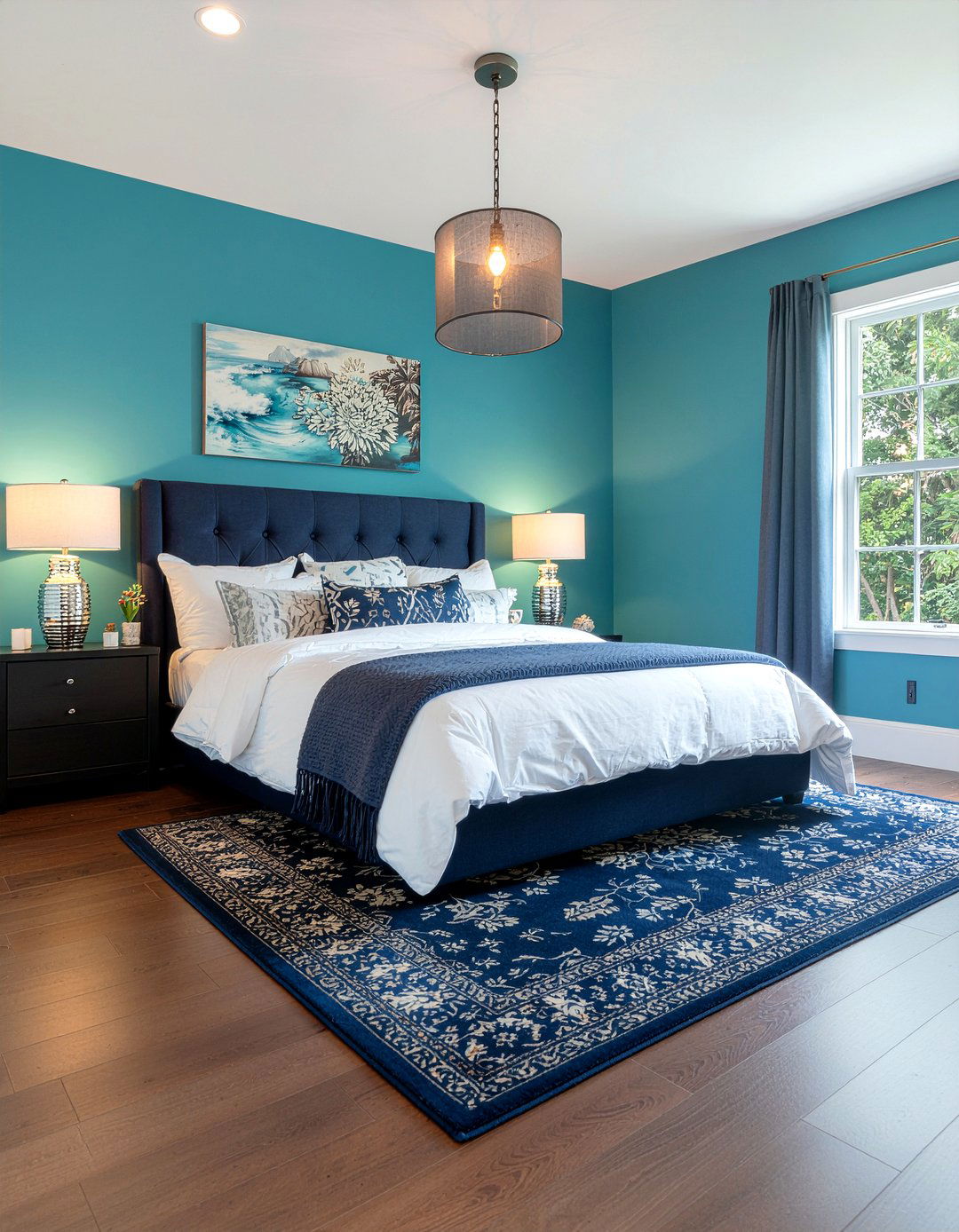 Aqua And Navy Bedroom - 30 aqua bedroom ideas