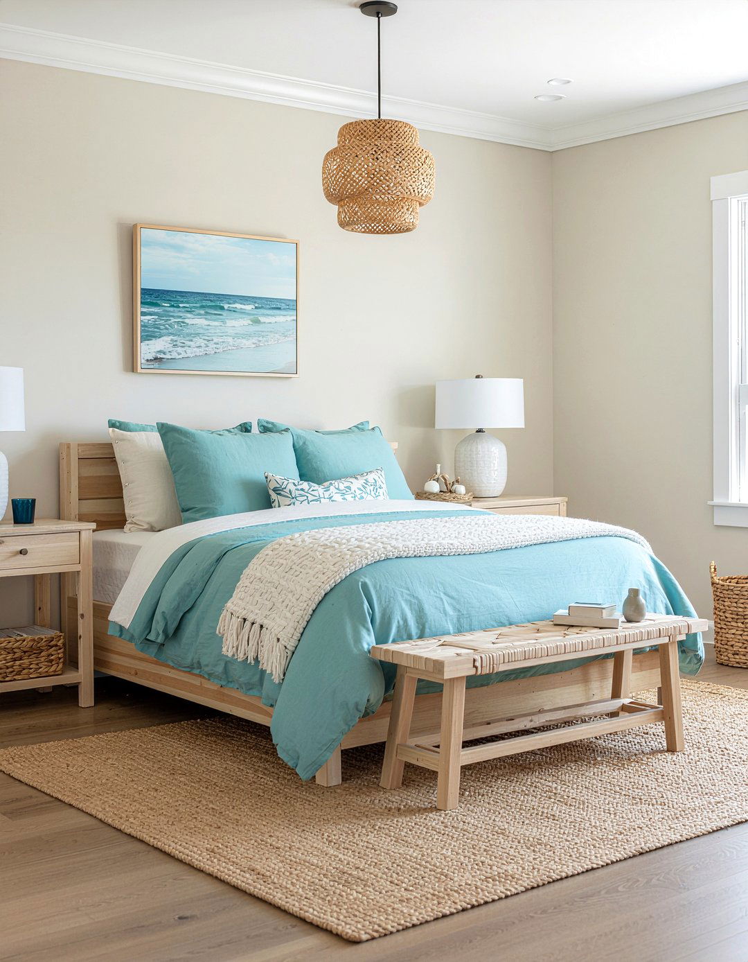Aqua And Sand Bedroom - 30 ocean themed bedroom ideas