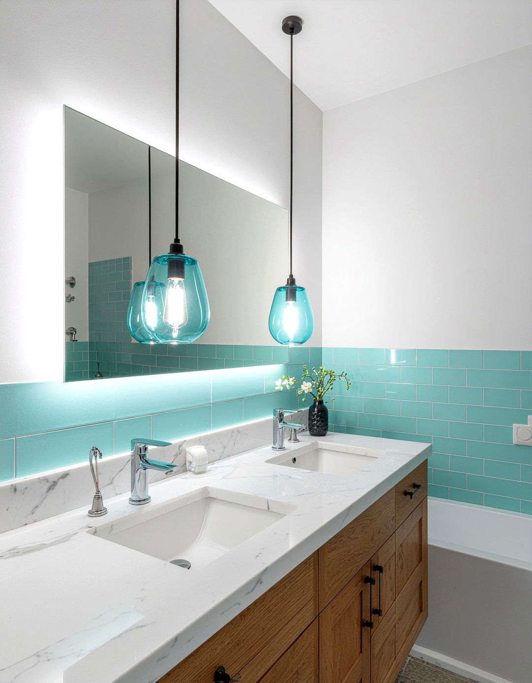 Aqua Bathroom Lighting - 30 aqua bathroom ideas