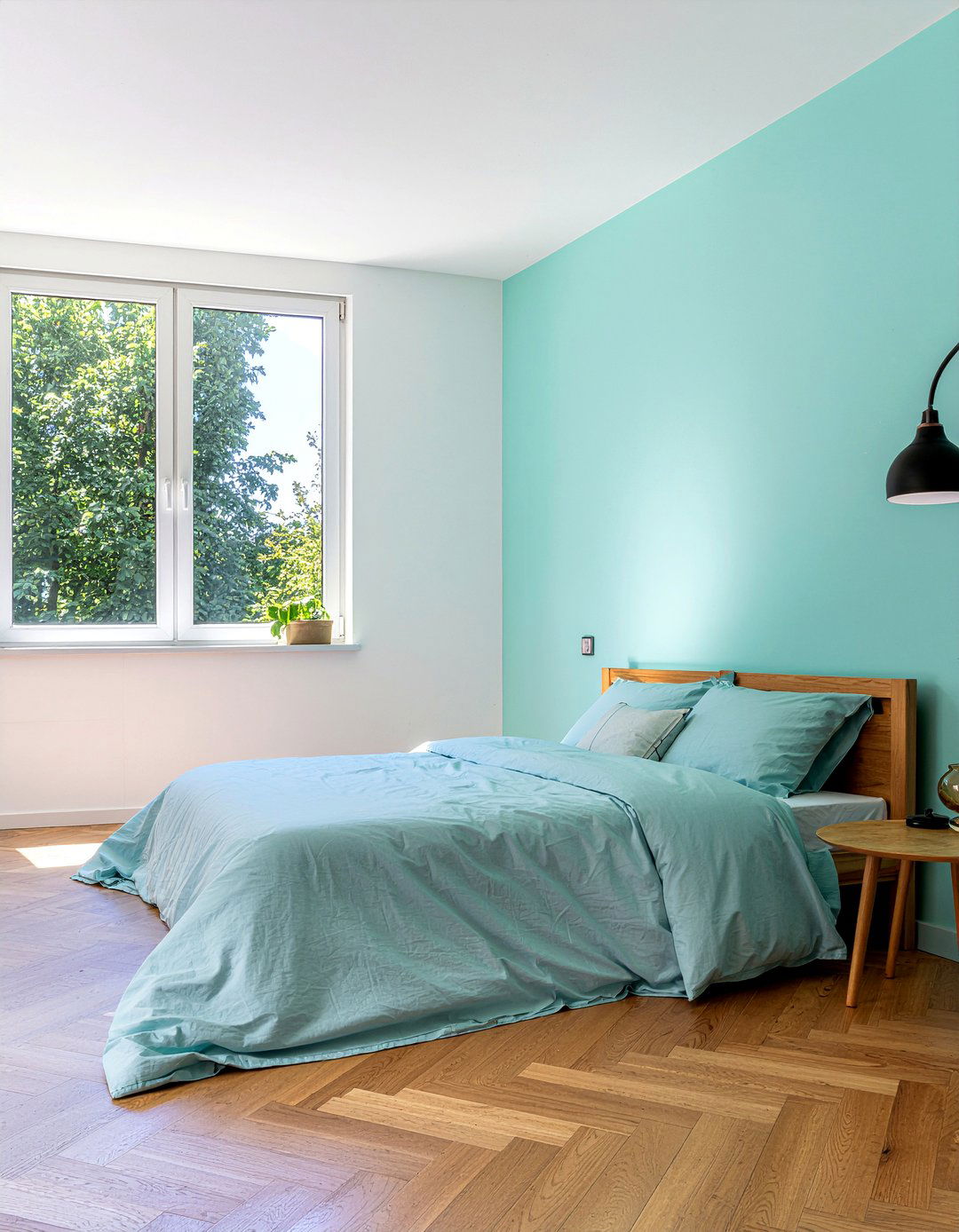 Aqua Geometric Pattern Bedroom - 30 aqua bedroom ideas