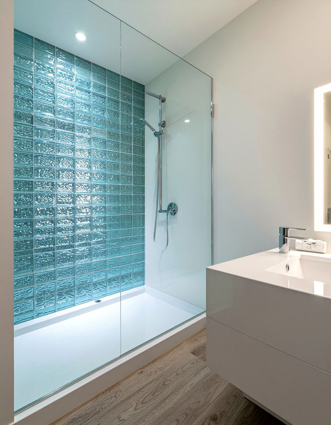 Aqua Glass Tile - 30 aqua bathroom ideas