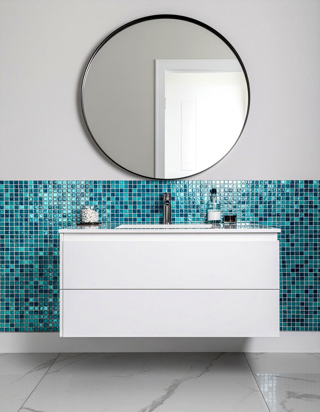 Aqua Mosaic Tile - 30 aqua bathroom ideas