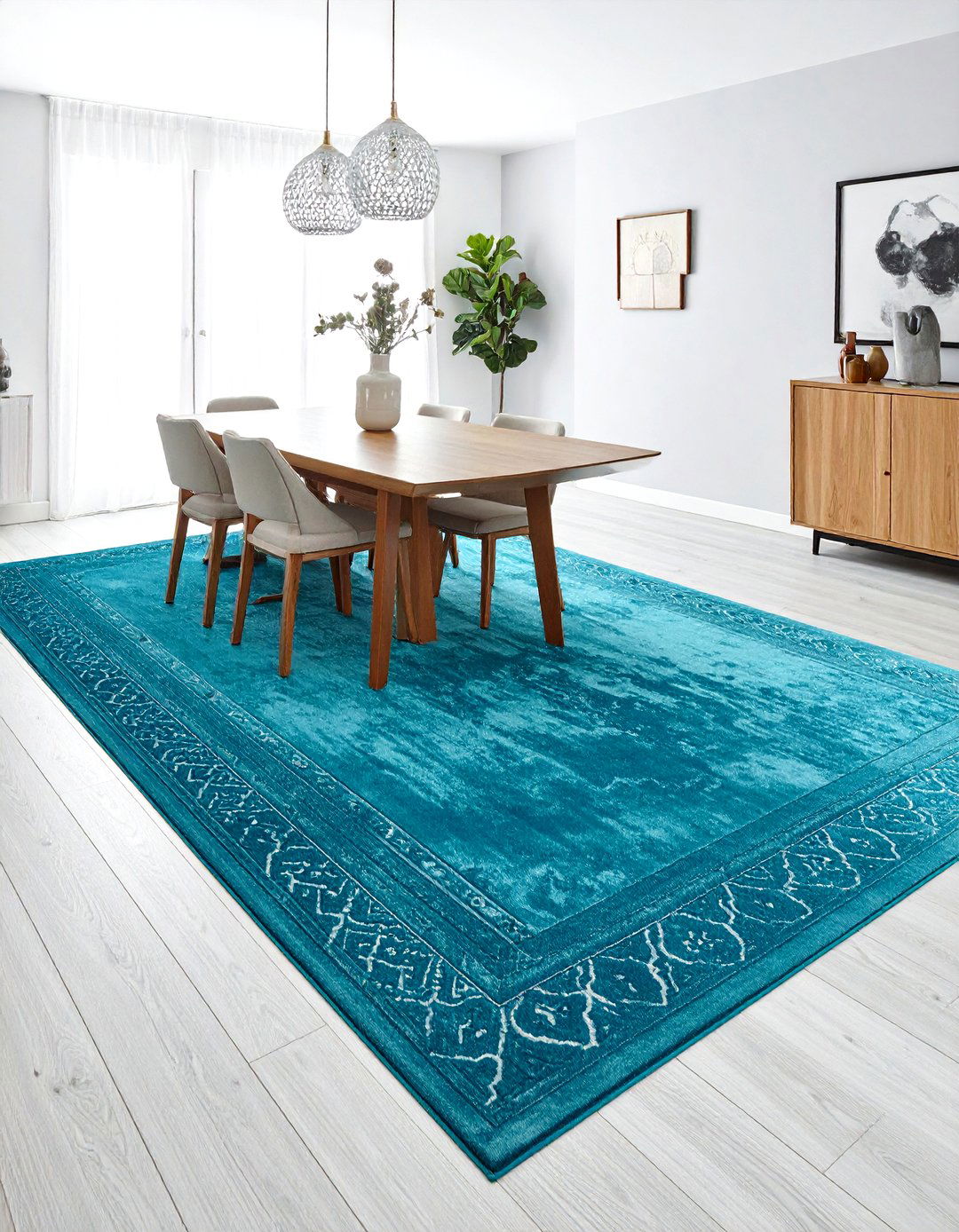 Aqua area rug - 30 aqua decor ideas