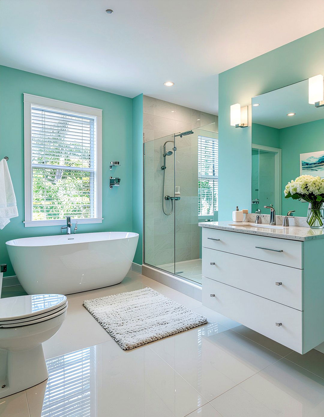 Aqua bathroom - 30 small bathroom color ideas
