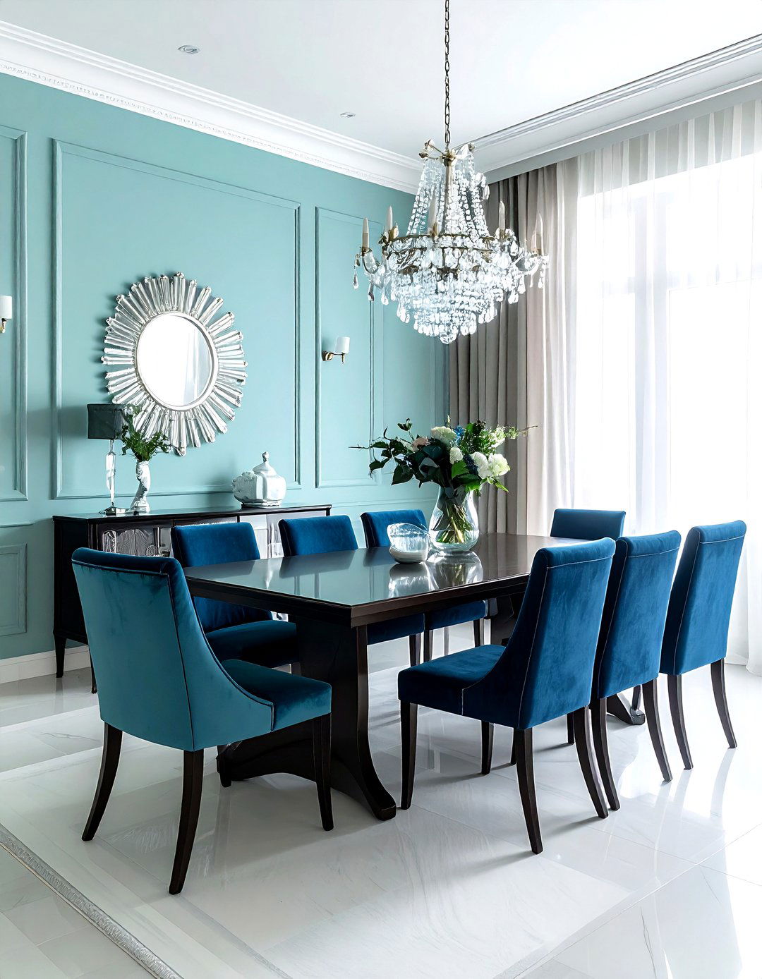Aqua dining room - 30 aqua decor ideas