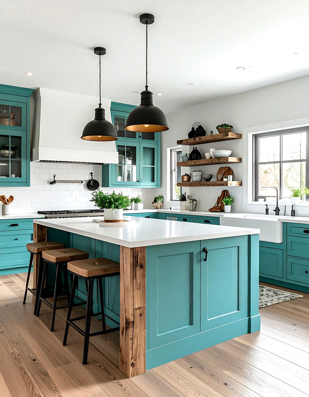 Aqua farmhouse kitchen - 30 aqua decor ideas