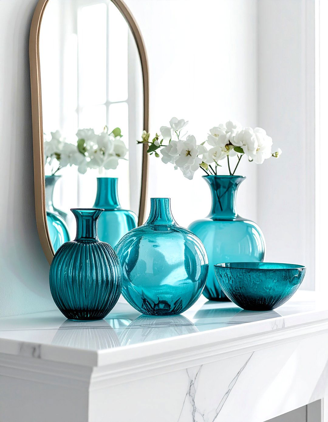 Aqua glass decor - 30 aqua decor ideas