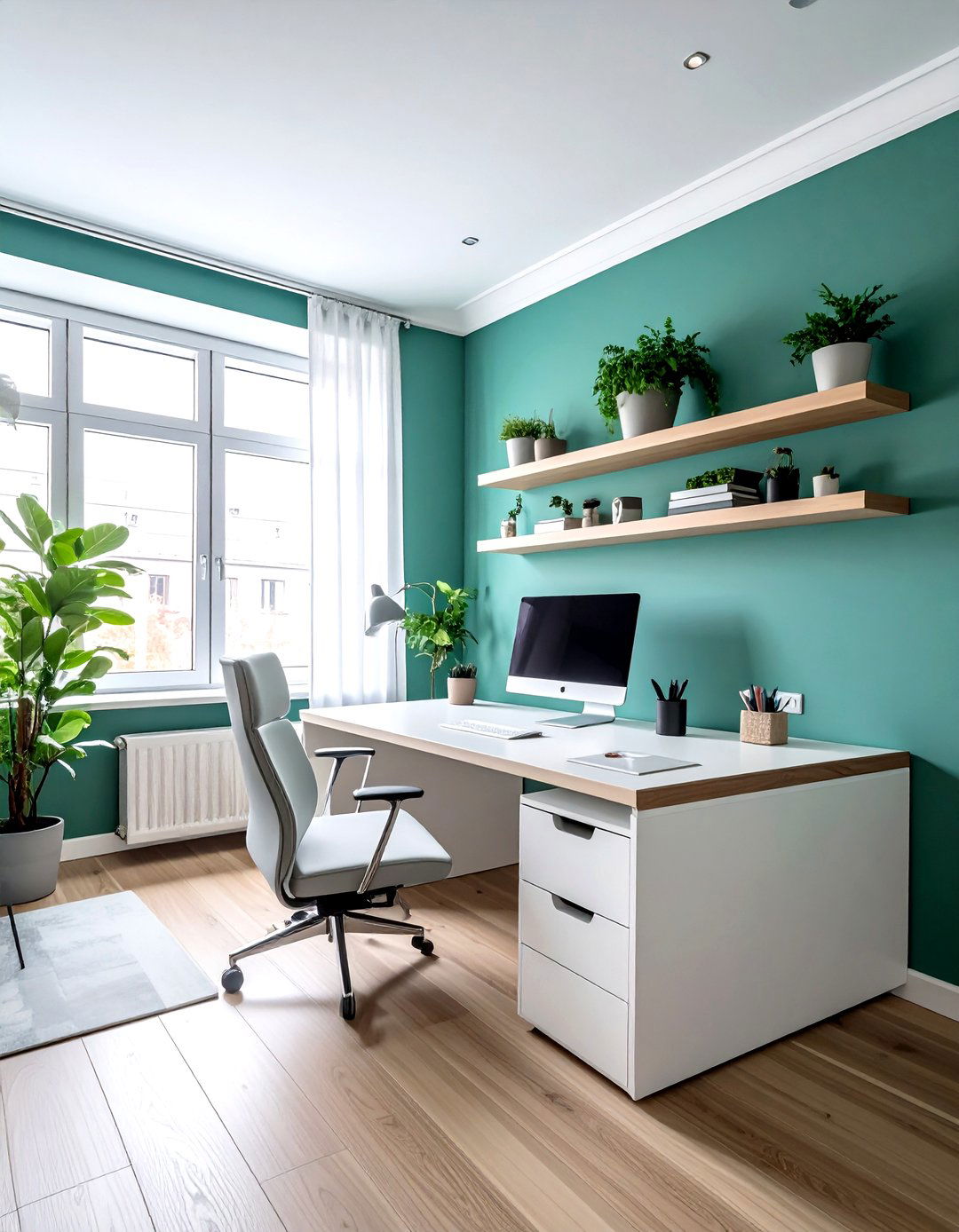 Aqua home office - 30 aqua decor ideas