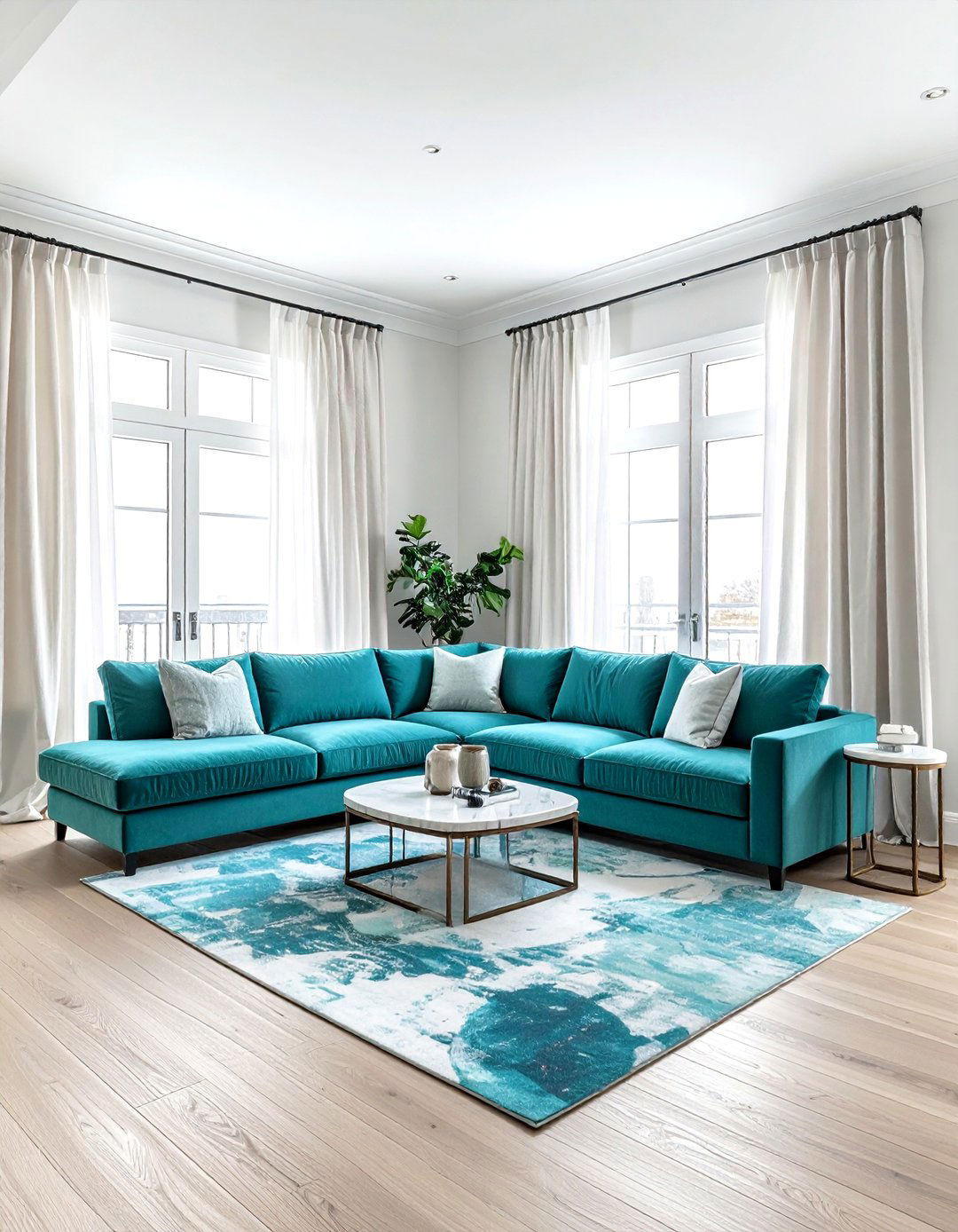 Aqua living room - 30 aqua decor ideas