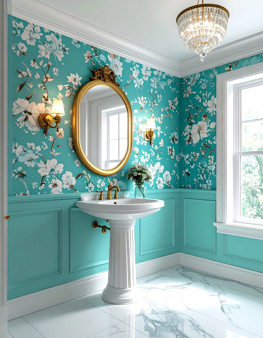 Aqua powder room - 30 aqua decor ideas