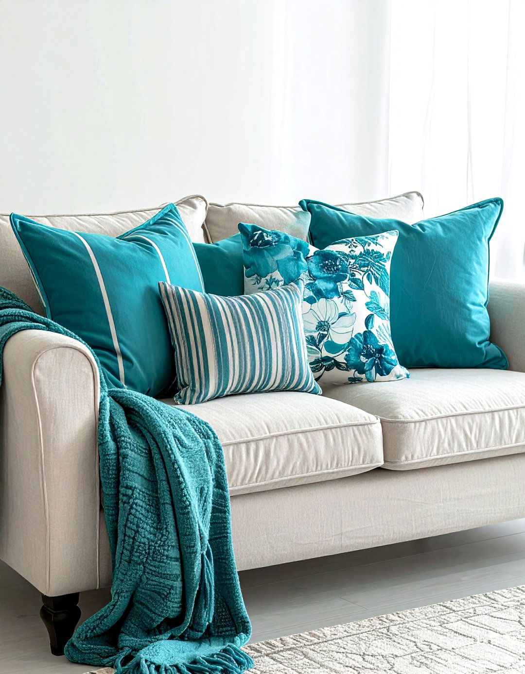 Aqua throw pillows - 30 aqua decor ideas