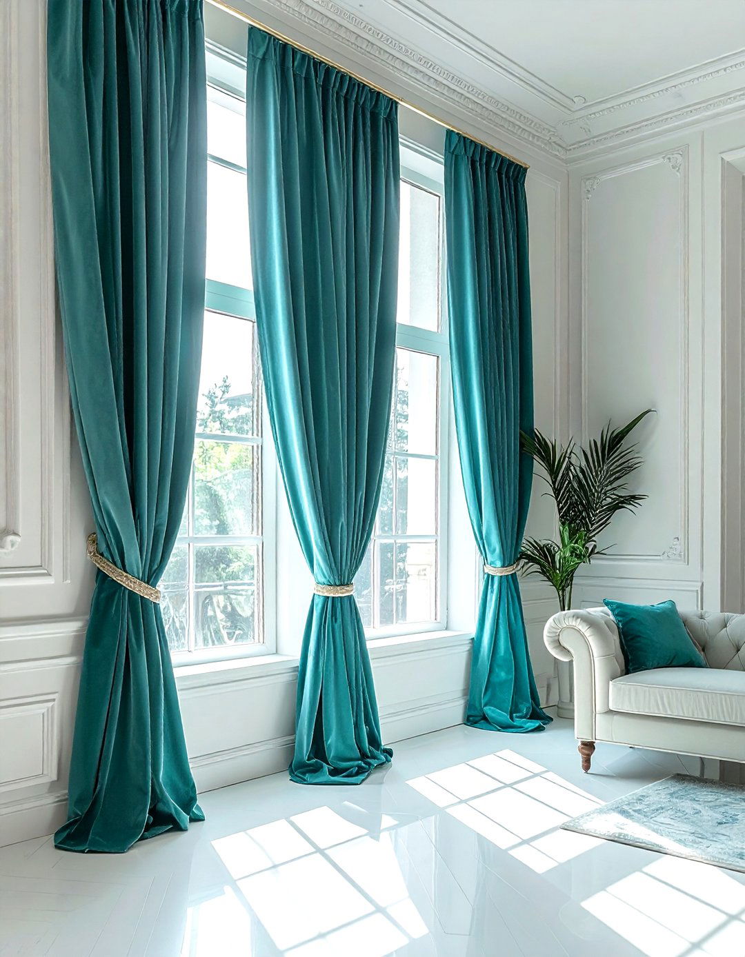 Aqua window treatments - 30 aqua decor ideas