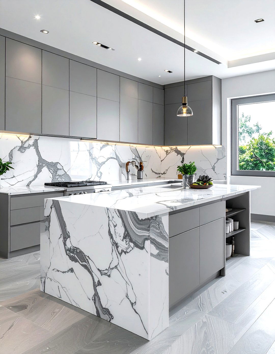 Arabescato marble kitchen backsplash - 30 marble backsplash kitchen ideas