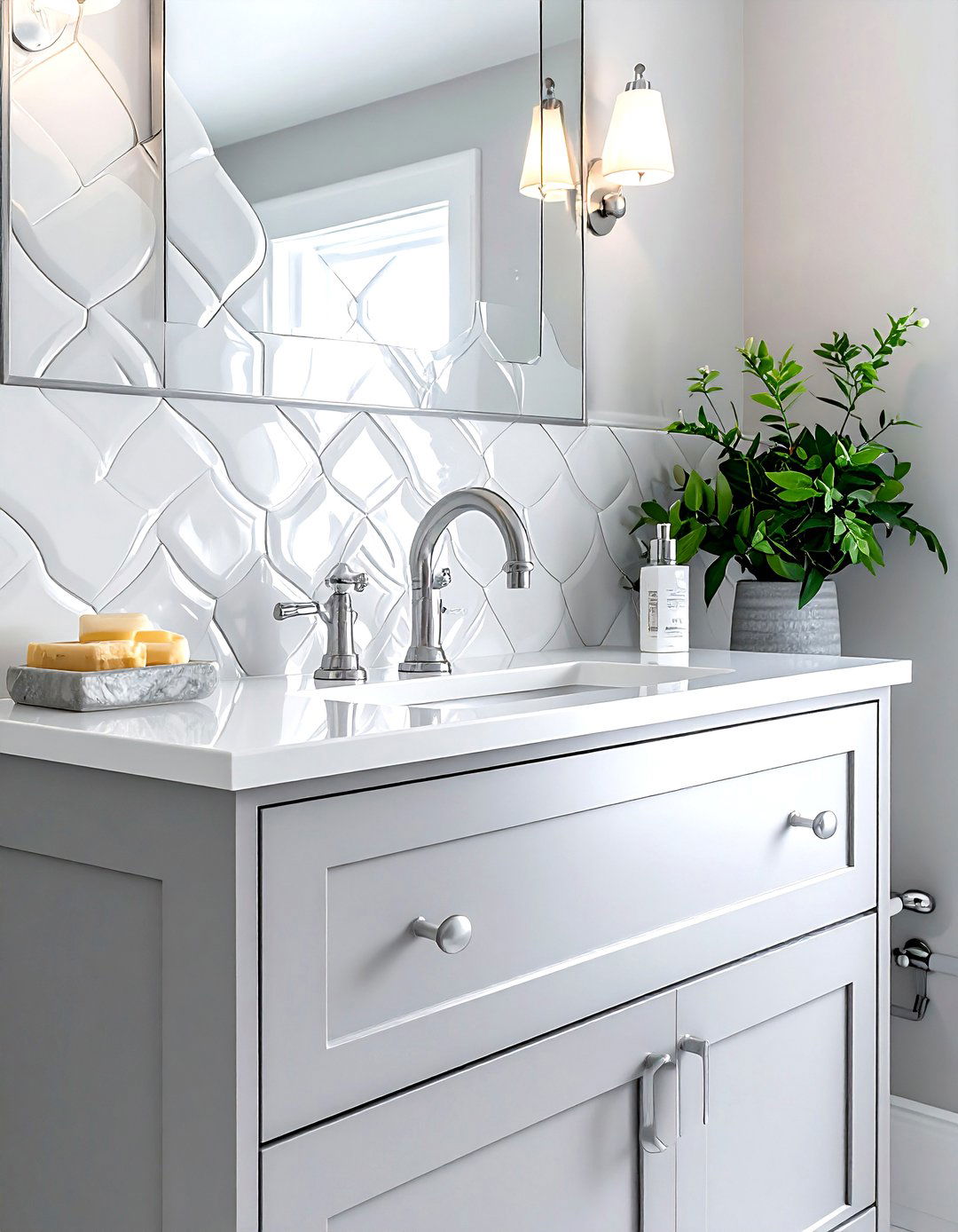 Arabesque Tile - 30 bathroom backsplash ideas